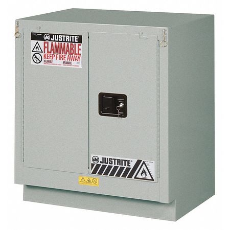 JUSTRITE Corrosive Safety Cabinet, Steel, Silver 8831242
