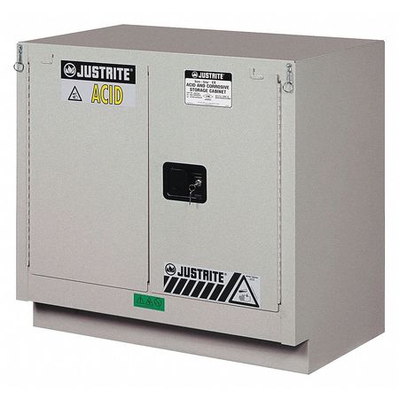 JUSTRITE Corrosive Safety Cabinet, 23 gal., Silver 8837242