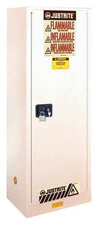 JUSTRITE Flammable Cabinet, 22 gal., White 892225