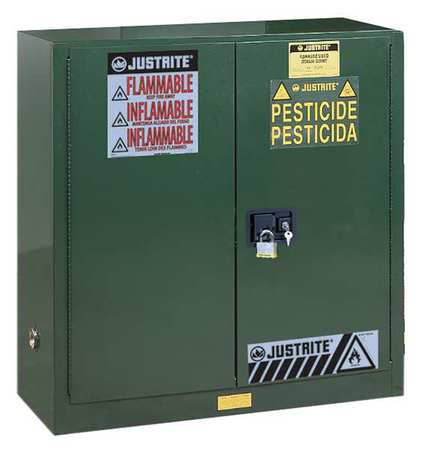 JUSTRITE Pesticide Safety Cabinet, 44", 30 gal., Green 893024