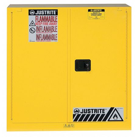 JUSTRITE Flammable Cabinet, 40 Gal., Yellow 893030