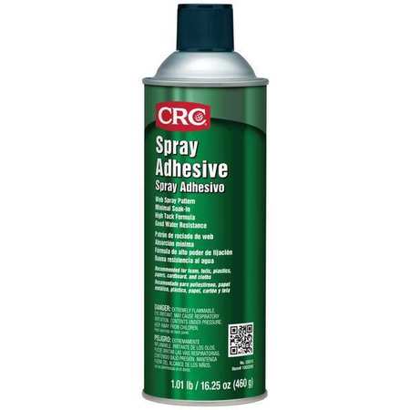 CRC Spray Adhesive, White, 24 oz, Aerosol Can 03018