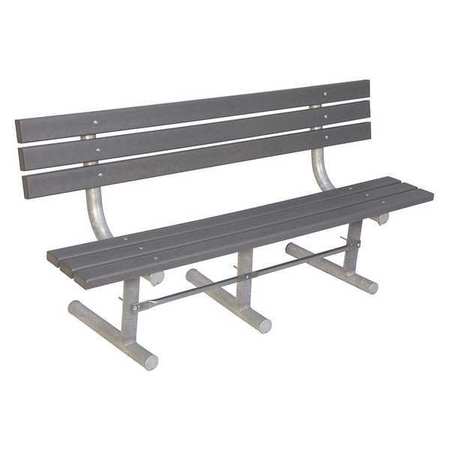 ULTRASITE Outdoor Bench, 72 in. L, Gray, Recycled Plastic g940P-GRY6