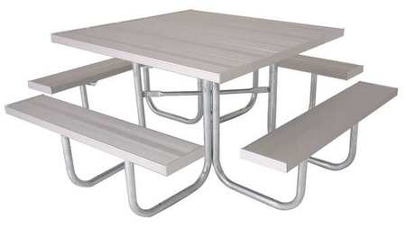 ULTRASITE Picnic Table, 76" W x76" D, Silver g358-A48