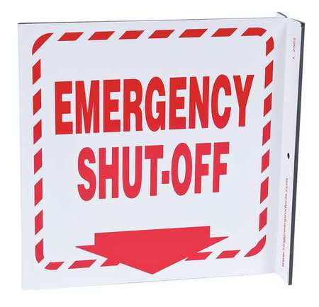 ZING Fire Emergency Sign, 7" Height, 7" Width, Plastic, L-Shaped, English 2565