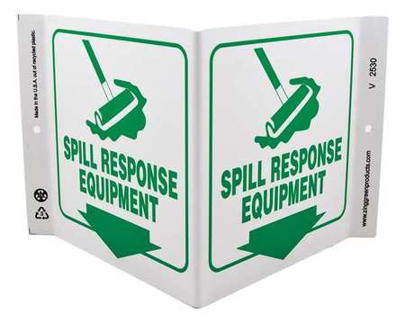 ZING Spill Response Sign, V-Shape, Plastic, 2530 2530