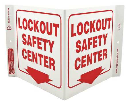 ZING Lockout Sign, 7 in Height, 12 in Width, Plastic, V-Shaped, English 2570