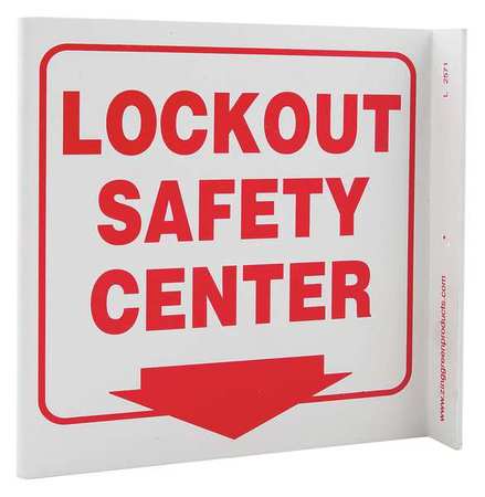 ZING Lockout Sign, 7 in Height, 7 in Width, Plastic, L-Shaped, English 2571
