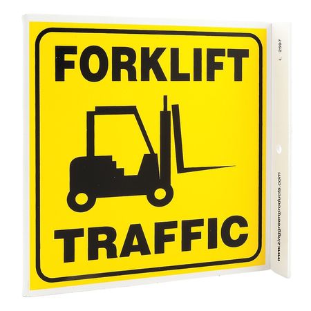 Zing Traffic Sign, 7 in Height, 7 in Width, Plastic, L-Shaped, English 2597