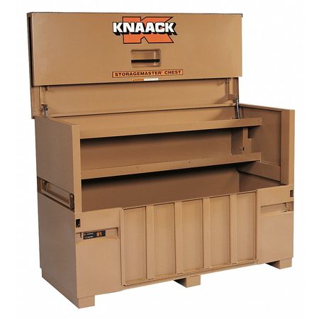 Knaack Model 91 STORAGEMASTER Piano-Style Jobsite Box, Tan, 72" W x 30" D x 49" H 91