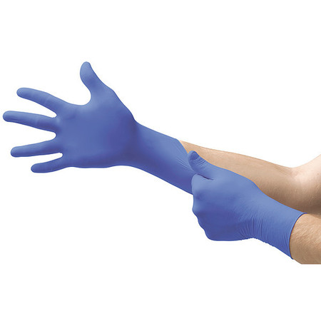 ANSELL Microflex Exam Gloves with Textured Fingertips, Nitrile, Powder-Free, L (9), Cobalt Blue, 100 Pack N193