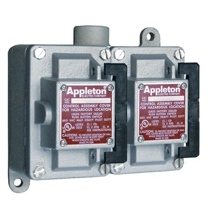 APPLETON ELECTRIC Tumbler Switch, EDS Series, 2 Gangs, 2-Pole EDS210F1