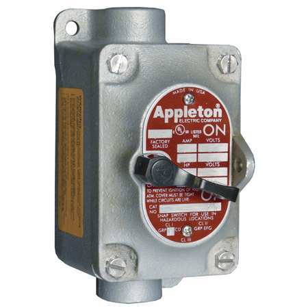 Appleton Electric Tumbler Switch, EDSC Series, 1 Gang, 1-Pole EDSC150-F1