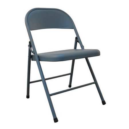 Zoro Select Folding Chair, Steel, Blue, 300 lb. 13V424