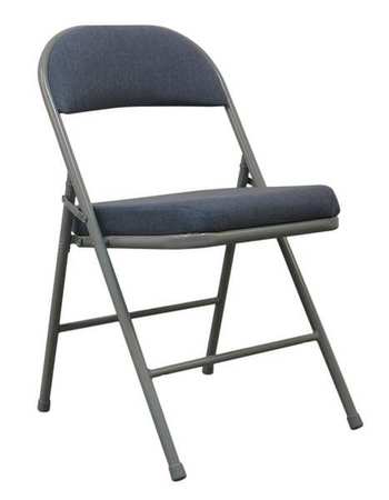 Zoro Select Folding Chair, Blue/Gray, 300 lb. 13V427