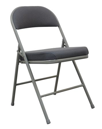 Zoro Select Padded Folding Chair, Gray, 300 lb. 13V428