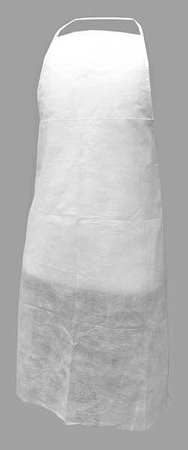 ACTION CHEMICAL Disposable Apron, White, 36 In. L, PK100 M2500