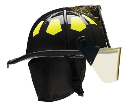 Bullard Fire Helmet, Black, Fiberglass US6BK