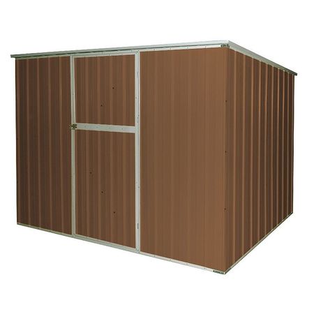 Zoro Select 258 cu ft Steel Outdoor Storage Shed, Brown 13X104