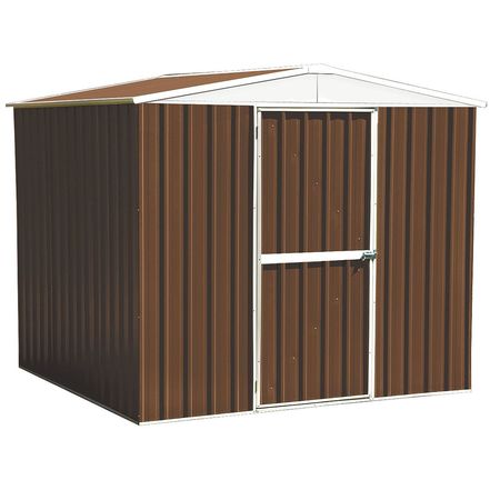 Zoro Select 248 cu ft Steel Outdoor Storage Shed, Brown 13X110