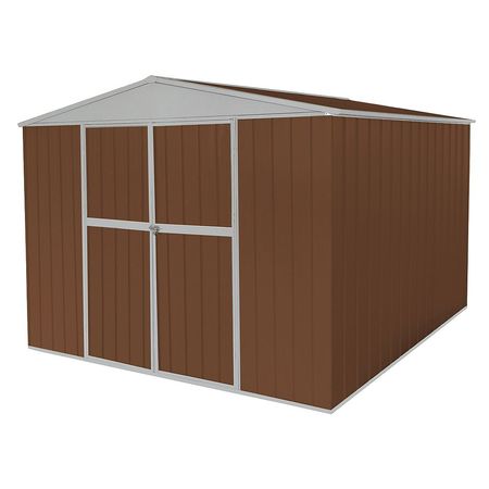 Zoro Select 492 cu ft Steel Outdoor Storage Shed, Brown 13X113