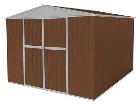 Zoro Select 653 cu ft Steel Outdoor Storage Shed, Brown 13X116