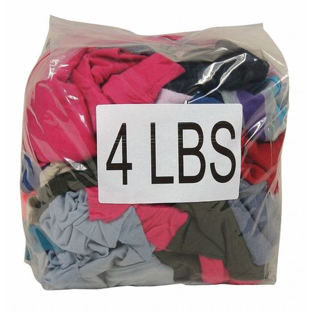 ZORO SELECT Recycled Cotton Sweatshirt Cloth Rag 4 lb. Varies Sizes, Assorted G325004BG