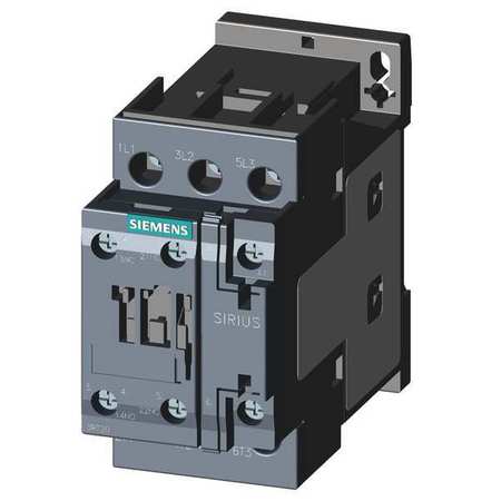 Siemens IEC Magnetic Contactor, 3 Poles, 24 V AC, 25 A, Reversing: No 3RT20261AC20