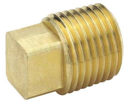 Parker Brass Square Head Plug, MNPT, 1/8" Pipe Size VS211P-2