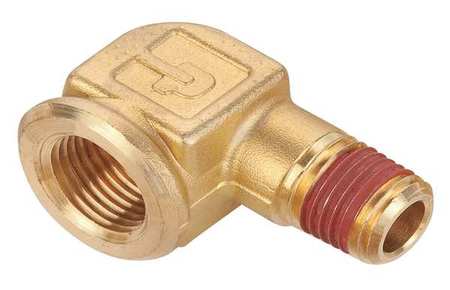 PARKER Brass Street Elbow, 90 Degrees, FNPT x MNPT, 1/2" x 3/8" Pipe Size VS1202P-6-8