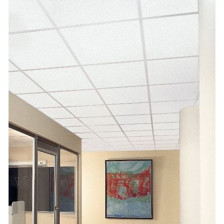 Armstrong 24 Lx24 W Acoustical Ceiling Tile Fine Fissured Mineral