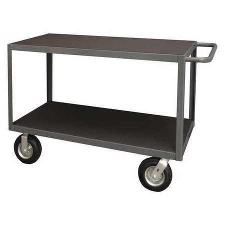 DURHAM MFG Flat Shelf Utility Cart, 14 ga. Steel/Vinyl (Matting), 2 Shelves, 1200 lb RIC-3036-2-95