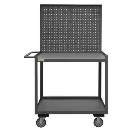 DURHAM MFG 14 ga. Steel Flat Shelf Utility Cart 1200 lb. Capacity, 42-1/4"L x 30-1/4"W x 65-5/8"H RSC-3036-2-PB-2DR-95