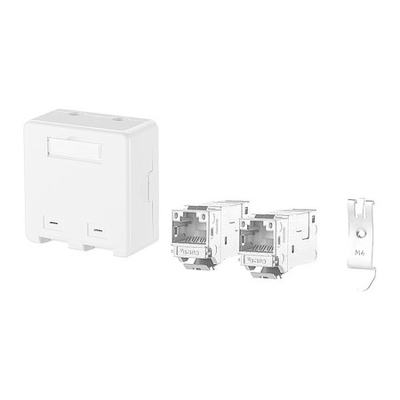 METZ CONNECT RJ45 Keystone, White, 1.181" H, 2.489" W 130910D2APLKE