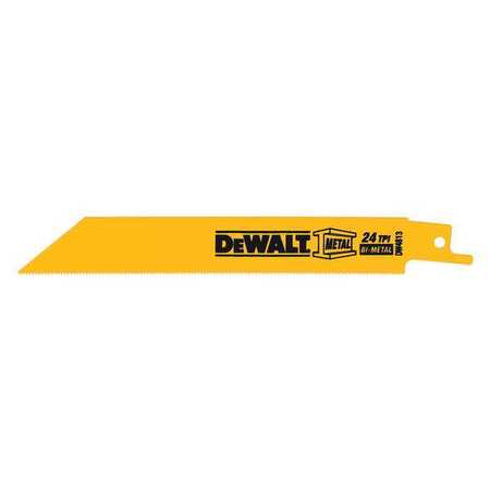 Dewalt 6" 24 TPI Straight Back Bi-Metal Reciprocating Blade (100 pack) DW4813B