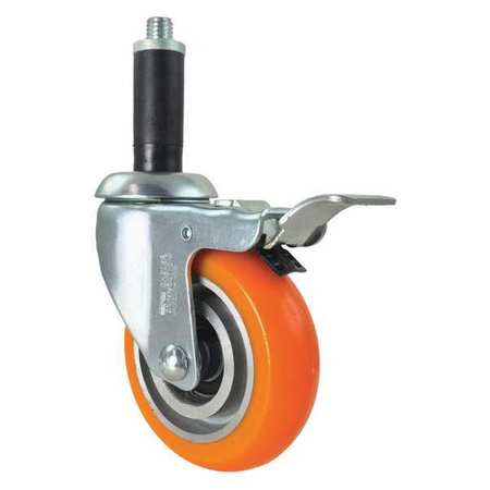 CC APEX Swivel Stem Caster, Total Lock, Orange, 4", Caster Thread Size: 1/2-13 CDP-Z-86