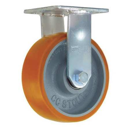 CC STOUT Rigid Plate Caster, CC Stout, Orange, 6" CDP-Z-169
