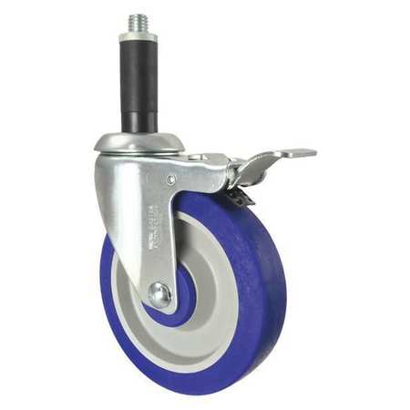 CC CREST Swivel Stem Caster, Total Lock, Rubber, 5" CDP-Z-278