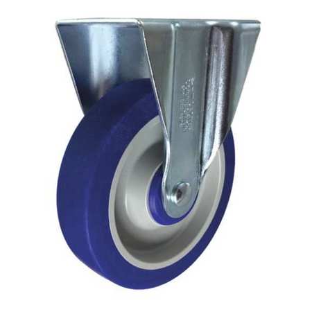 CC CREST Rigid Plate Caster, Blue Rubber, 5" CDP-Z-265