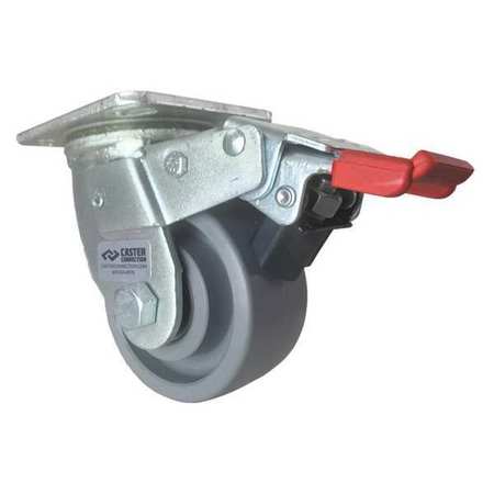 CC NYLEX Swivel Plate Caster, w/Brake, TotalLock, 4" CDP-Z-190