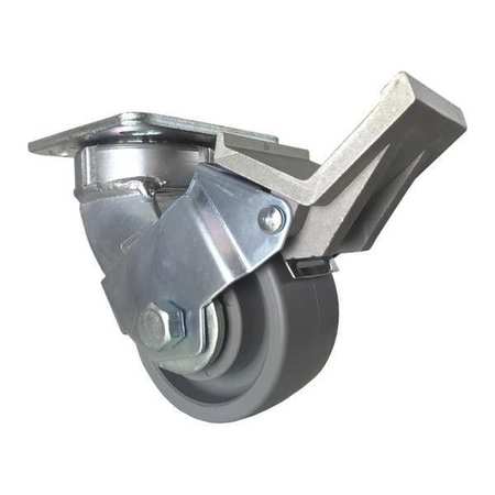 CC NYLEX Swivel Plate Caster, w/Brake, Pedal, 4", Caster Wheel Bearings: Ball CDP-Z-196