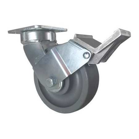 CC NYLEX Swivel Plate Caster, w/Brake, Pedal, 6", Replacement Wheel: Mfr. No. CDP-G-83 CDP-Z-220