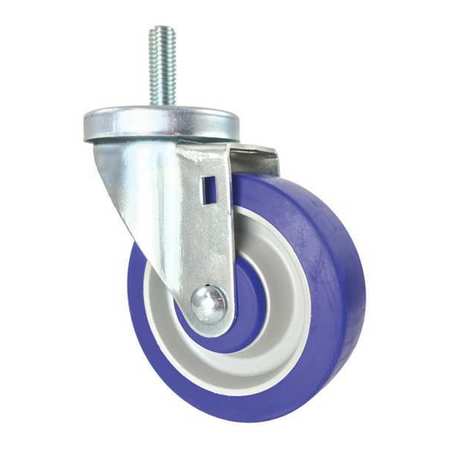 CC CREST Swivel Stem Caster, Blue Rubber, 4" CDP-Z-243