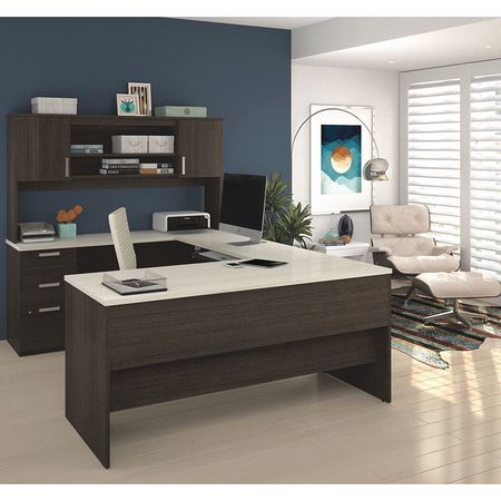 BESTAR 52414-31 Ridgeley U-Shape Desk with Hutch