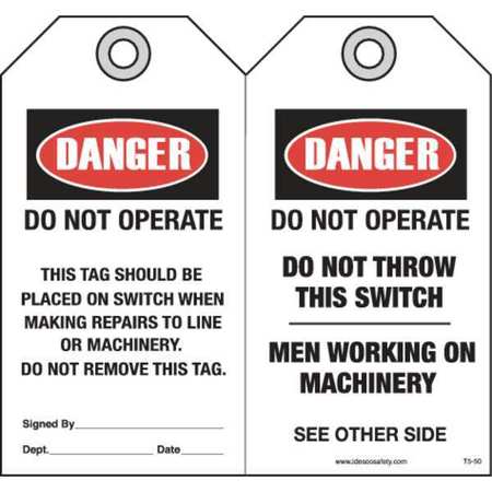 IDESCO SAFETY Do Not Throw This Swtch Safety Tag, PK10 KAT550AC