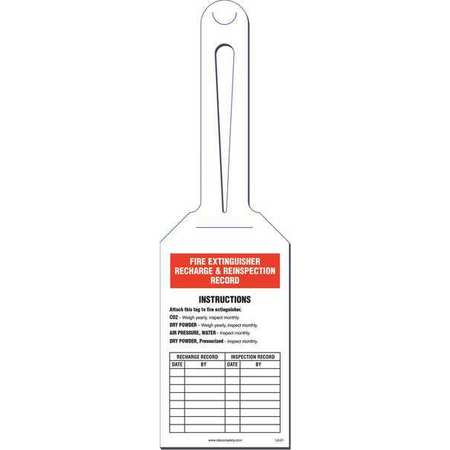 IDESCO SAFETY Fire Extinguisher Loop Safety Tag, PK10 KML601A