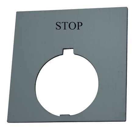 EATON Legend Plate, Square, Stop, Red HT8SP34