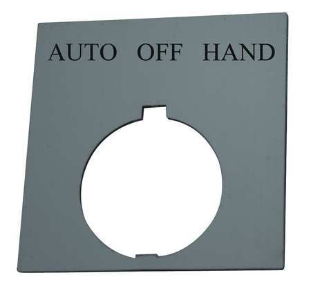 EATON Legend Plate, Square, Auto Off Hand, Black HT8SP49