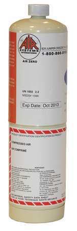 AIR SYSTEMS INTL Calibration Gas Cylinder, Zero Air, 17L BBG-00