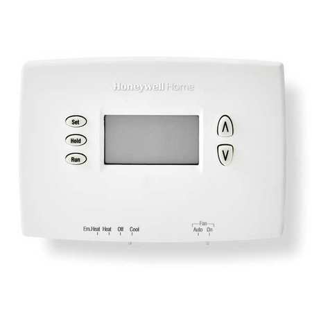 HONEYWELL HOME Horizontal Programmable Thermostats, 2 Programs, 2 H 1 C, Hardwired/Battery, 20/30VAC TH2210DH1000